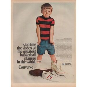 Converse Basketball Shoes Youth Athlete Vintage Sports Sneaker Print Ad 1970
